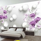 Пользовательские фото обои 3D стерео круг шар фиолетовый Калла Цветы Фрески современная спальня гостиная ТВ фон настенная живопись