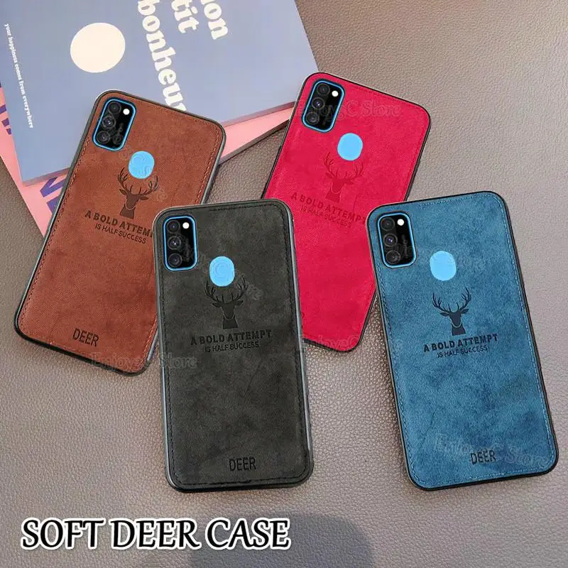 Мягкий тканевый чехол для Samsung M30S A10S A20S A30S A40S A50S роскошный с оленем Galaxy A10 A20 A30 A40 A50