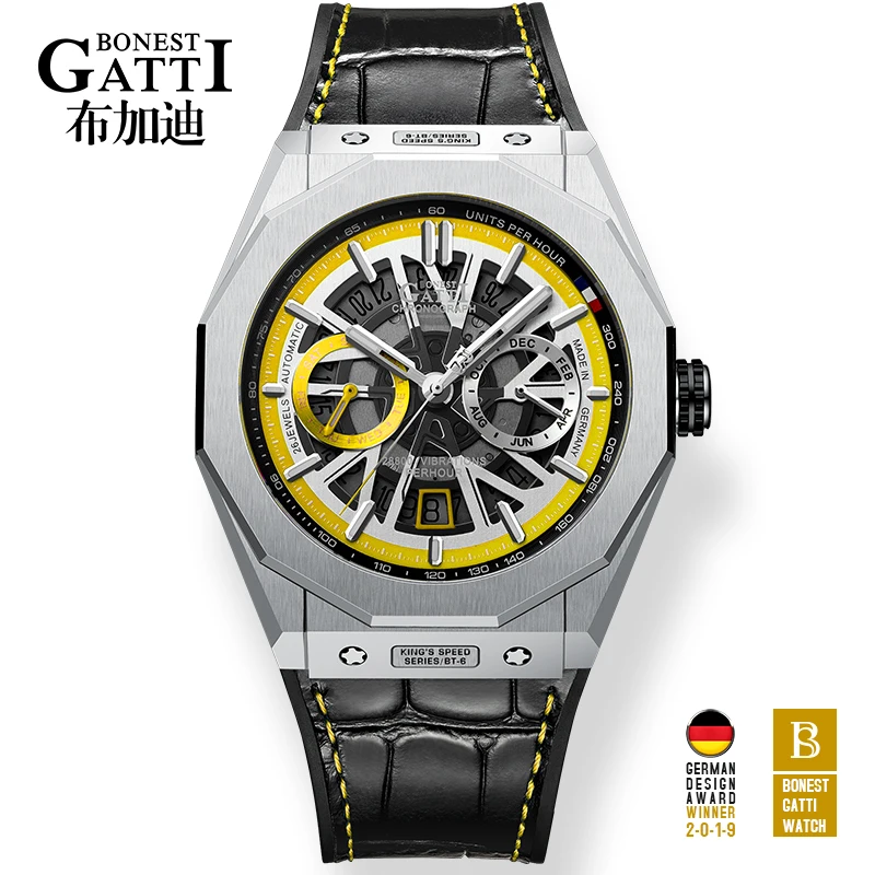 

Men Automatic Mechanical Wristwatches Top Brand Luxury 2020 GATTI Waterproof Date Sports Watches Clocks Mens Watch reloj hombre