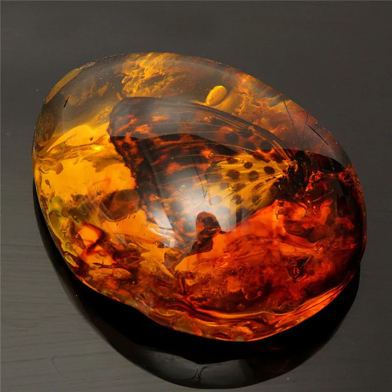 

5*4cm Beautiful Amber Butterfly Insects Stone Pendant Necklace Gemstone for DIY Jewellery Pendant Crafts