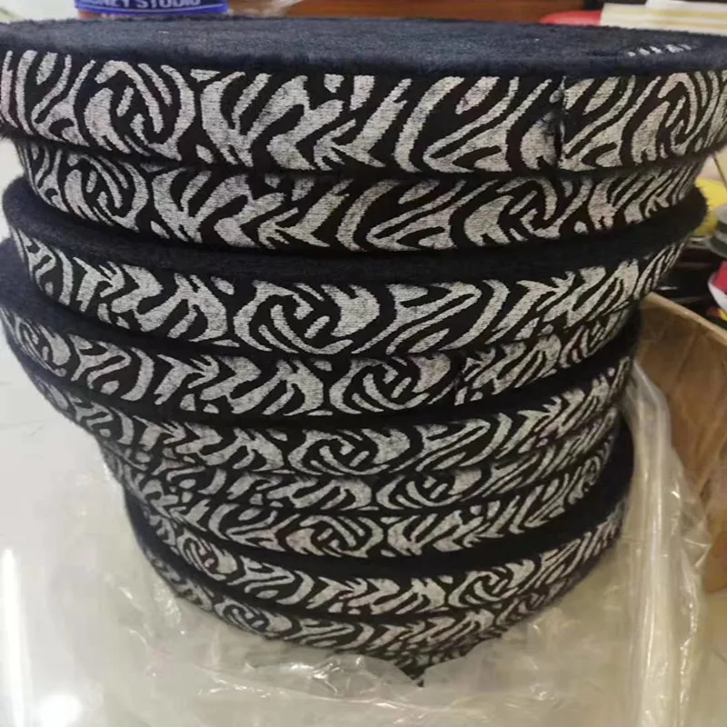 

4cm fluff woven elastic ribbon, snow leopard color elastic band,imitated mink hair surface,XERY190929B