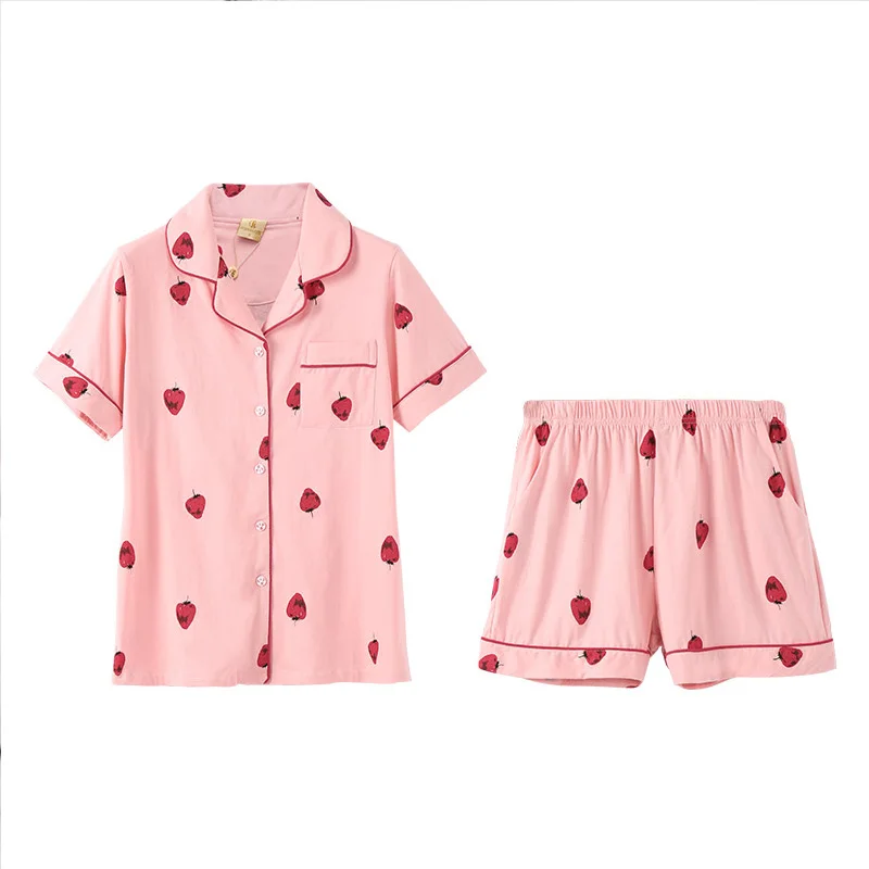 Весенняя Пижама FENTENG из 2 предметов рубашка с коротким рукавом и шорты домашняя