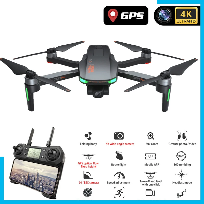 

2021 NEW GD91Max Drone 6k GPS 5G WiFi 3 axis Gimbal Camera Brushless Motor Supports 32G TF Card Flight 28 min VS F11 PRO Drones