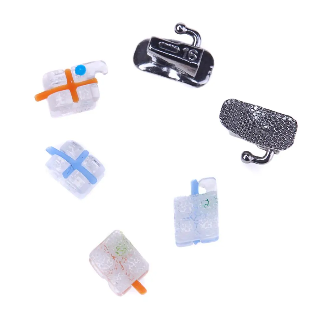 Зубные ортодонтические монокристаллические блестящие прозрачные брекеты AZDENT Mini