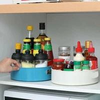 360 rotating tray non slip cosmetics organizer kitchen storage containers for spice jar snack food tray bathroom storage box