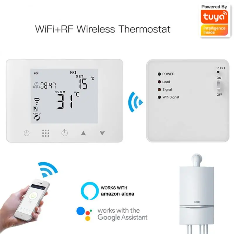 

Tuya WiFi Smart Thermostat Temperature Controller For Water/Electric Floor Heating Water/Gas Boiler Works With Alexa Google Home