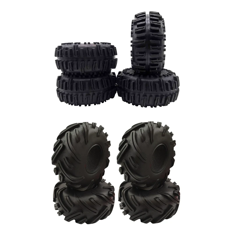 

8Pcs Rock Crawler 2.2 Inch Tires Soft 128mm/140mm Tyre with Foams for Axial Wraith SCX10 Jeep Wrangler TRX-4 2.2 WHEEL