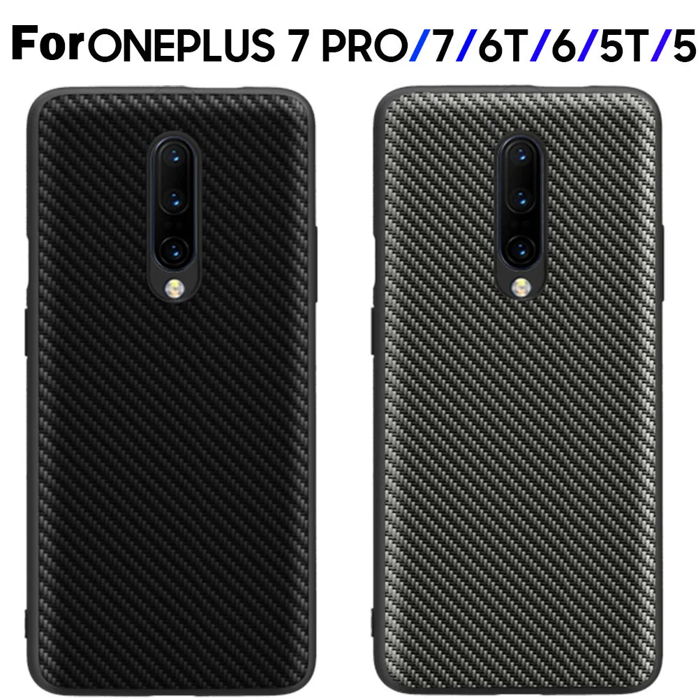 Для Oneplus 7 Pro Чехол из углеродного волокна, Кожаный противоударный чехол, силиконовый мягкий чехол с краями, чехол r для Oneplus 7 Pro 6T 6 5T 5 Cover