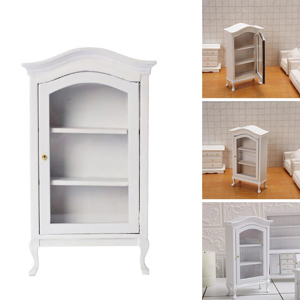 

1:12 Dollhouse Miniature Furniture Birch Wood Mini Wine Cabinet Toy Decor