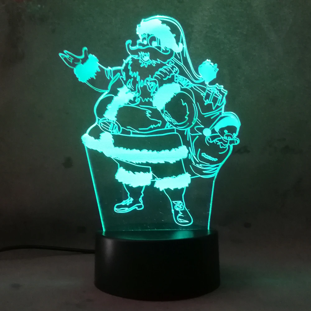 Рождественский подарок 3D Санта Клаус светодиодный ночник Лава lampara сенсорный