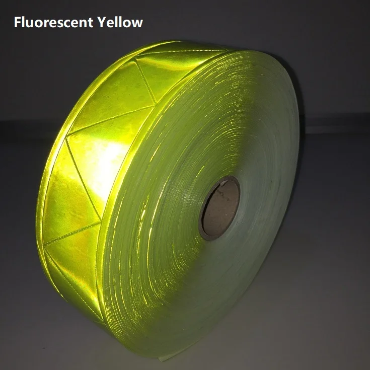 Fluorescent Yellow ПВХ светоотражающие полосы ночные Светоотражающие безопасные Предупреждение льные ленты для одежды - Цвет: Fluorescent Yellow