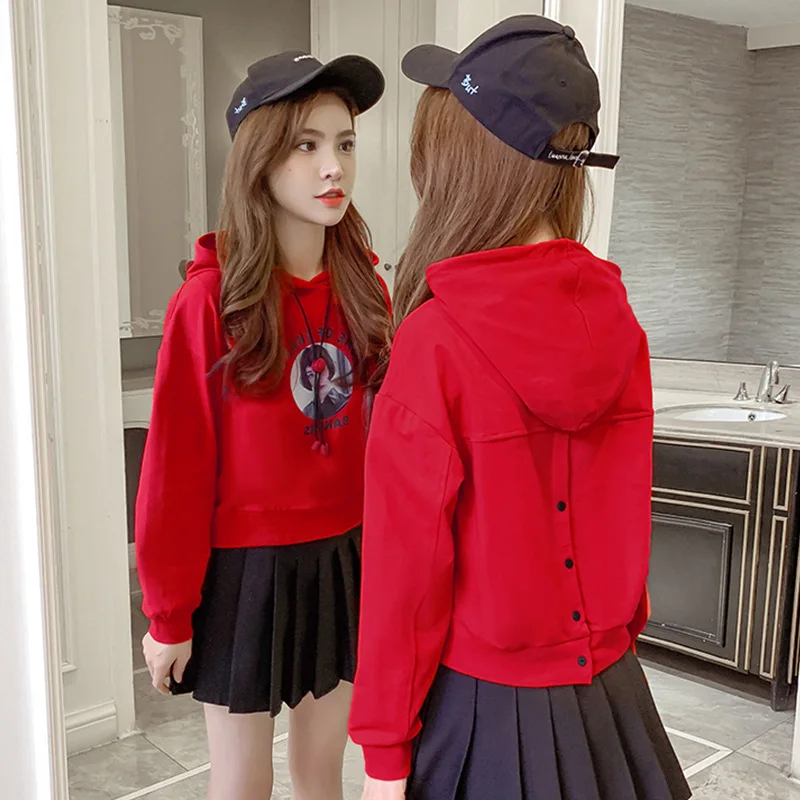 

Hooded women's sweater spring and autumn thin 2021 new loose versatile long sleeve top