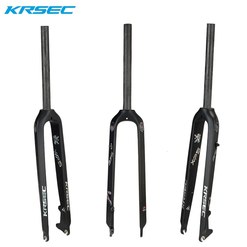 

KRSEC XR5 Mountain Bike All Carbon Fiber Front Fork 26/27.5/29 Inch Straight Pipe Hard Forks Disc Brake Bicycle Parts
