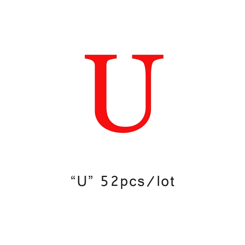 U YHBZRET 52pcs 10mm Square Wooden Beads Alphabet Letter Spacer Loose Bead Jewelry for Making Wooden Bracelet DIY accessories - Цвет: U