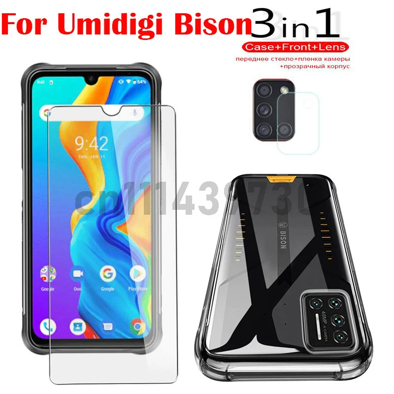 Чехол 3 в 1 + Стекло объектив для Umidigi Bison 6 &quotЗащитная крышка UMIDIGI Зубр GT 67 чехол с&quot