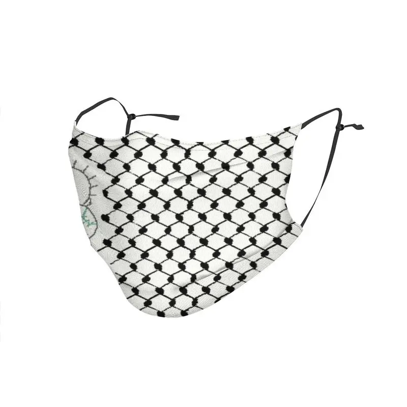 

Palestinian Handalah With Keffiyeh Pattern Mask for Face Palestine Hatta Kufiya Anti Haze Dust Protection Mask Respirator Muffle