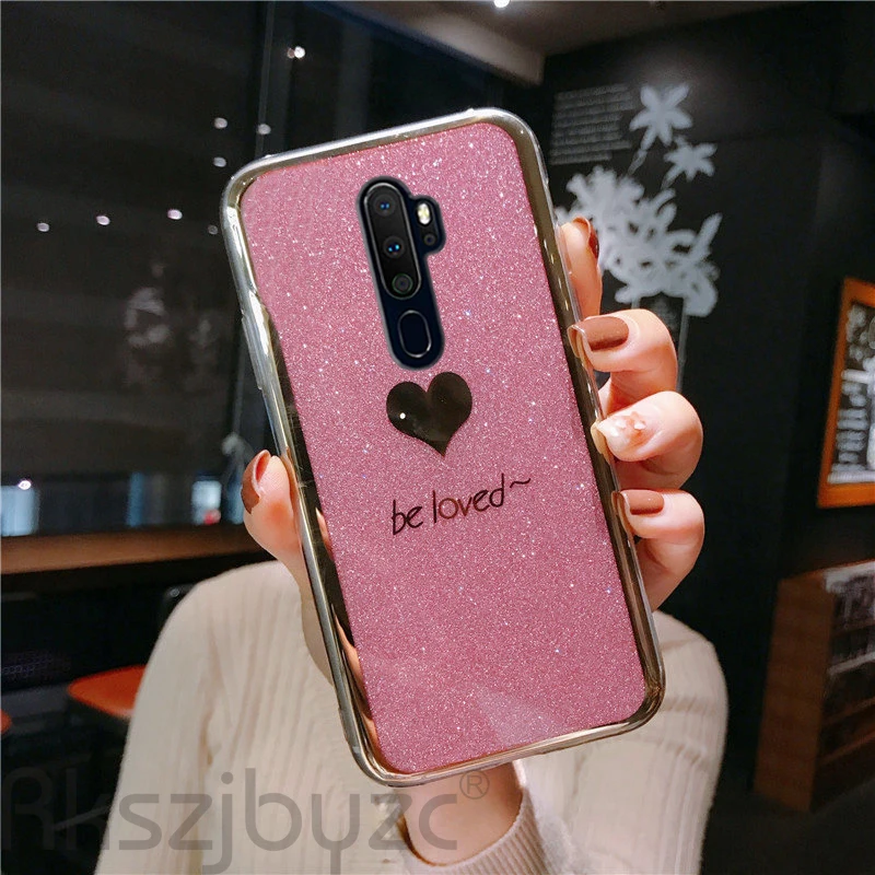 Чехол-накладка для OPPO F15 F9 F11 Pro A5 A3S A7 A8 A91 силикон с блестками | Мобильные телефоны и