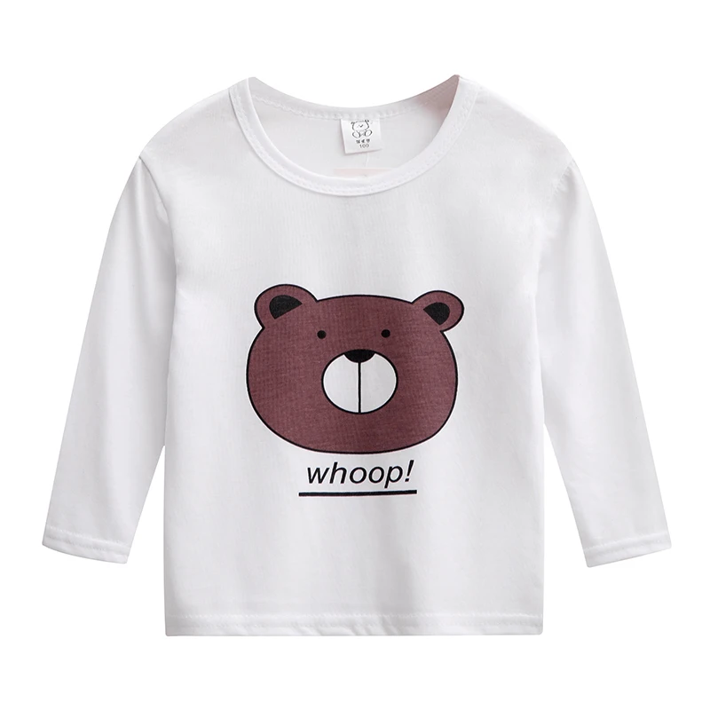 

Футболки для мальчиков и девочек, детская одежда, хлопковые Модные топы с длинными рукавами для малышей, Мультяшные футболки с украшением в ...