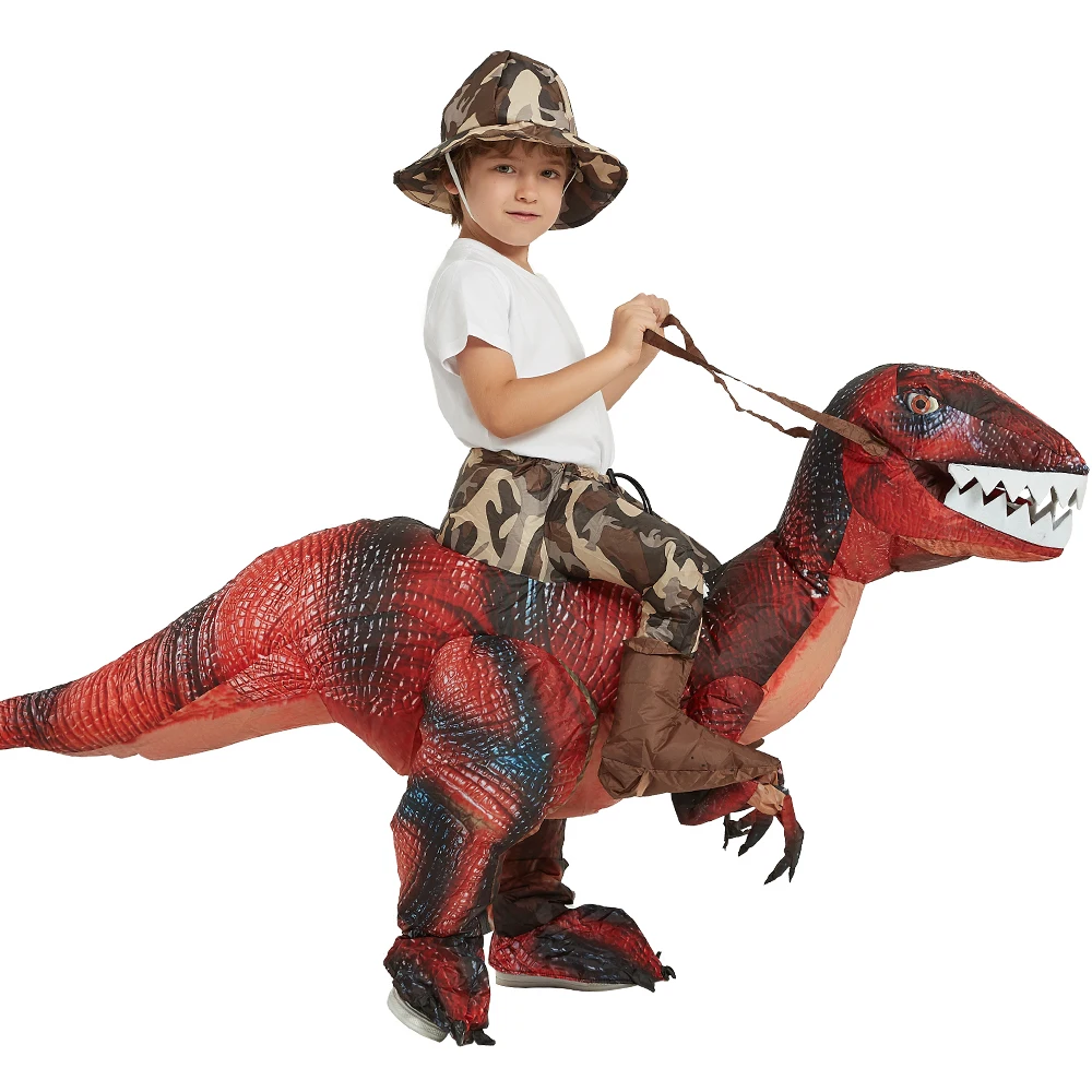 Костюм талисман Velociraptor T REX надувной для детей Аниме Костюмы на Хэллоуин динозавр