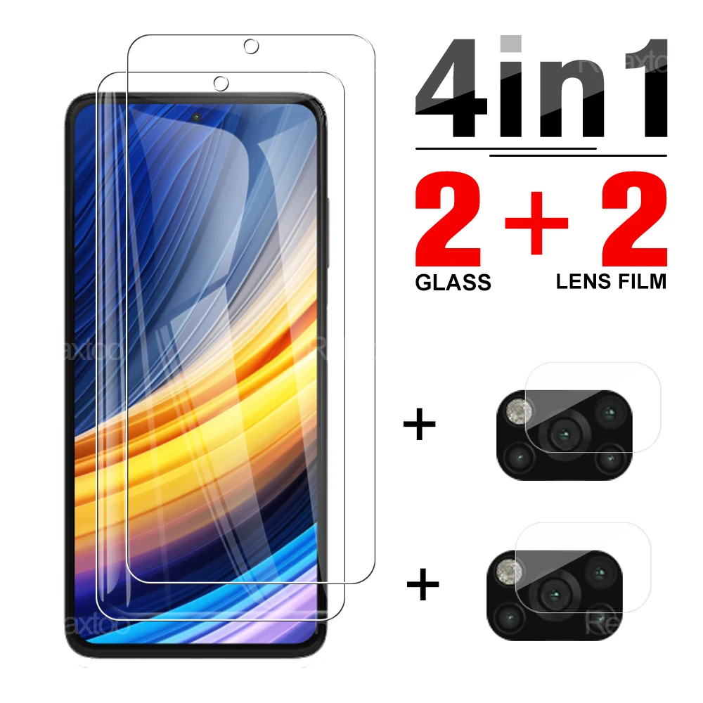 

Защитное стекло 4 в 1 для объектива Xiaomi Mi Poco X3Pro, 6,67 дюйма, X3 NFC GT M3 M3Pro F3 NFC HD камера, закаленное стекло M2102J20S G I