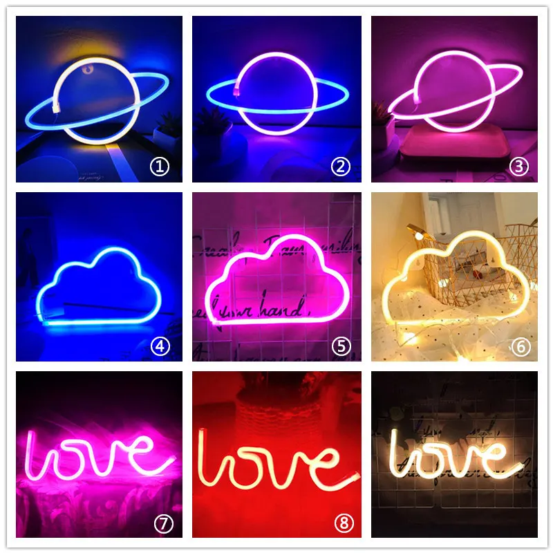 Светодиодная неоновая вывеска цветная Радужная летучая мышь облако любовь для