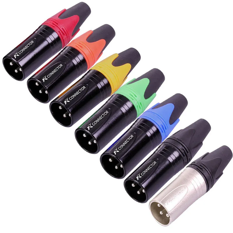 10 шт./лот 3 Pin XLR штекер Jack Мужской/Женский микрофон разъем MIC адаптер XLR кабель терминальный аудио разъем провода 7 цветов