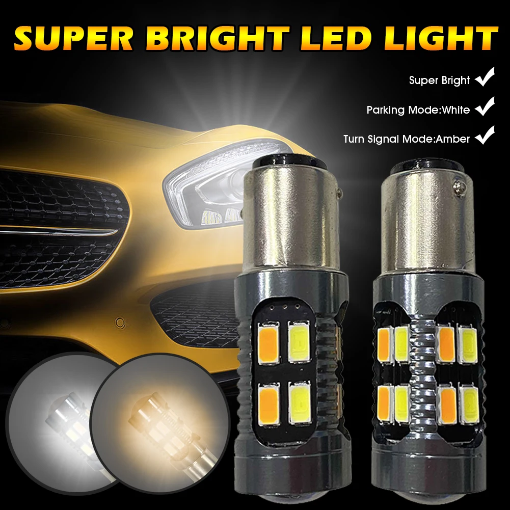 

Top quality 2PCS PY21/5W 1157 Car LED Bulb 12V Turn Signal DRL Parking Light 20LED White/Amber Super Bright Car Lamp Accessories