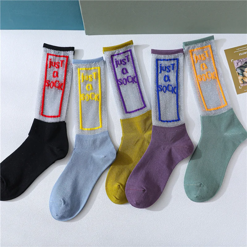 SP & CITY оригинальные прозрачные женские носки короткие забавные с буквенной