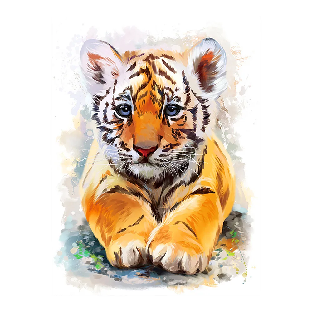 

Милый маленький тигр животное Алмазная картина круглая полная дрель Nouveaute DIY мозаика вышивка 5D Вышивка крестиком мультяшная картина