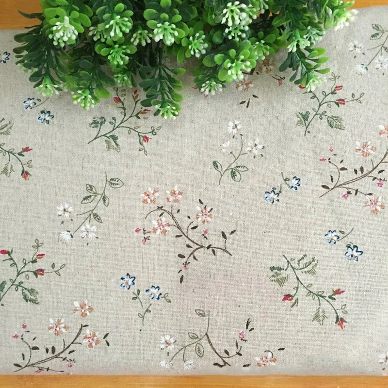 DIY швейная хлопчатобумажная льняная ткань цветочный принт, чистый хлопок льняная ткань стеганое полотно материал скатерть sofacver наволочка