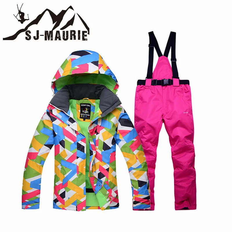 SJ-MAURIE лыжный костюм для женщин сноуборд лыжная куртка + штаны Зимний