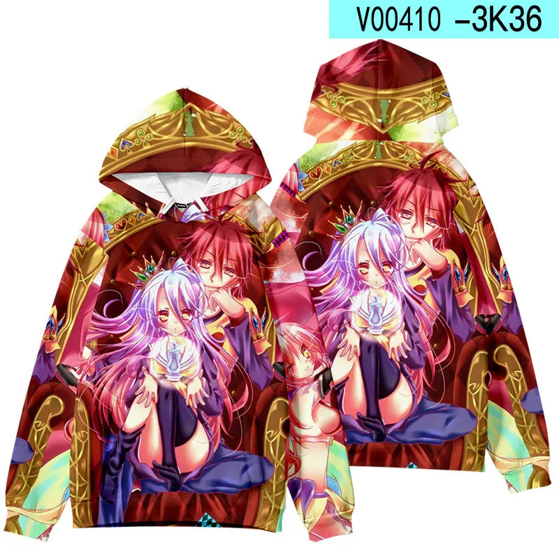 Толстовка с капюшоном NO GAME LIFE костюм аниме для косплея толстовки Sora Shiro 3D пуловер