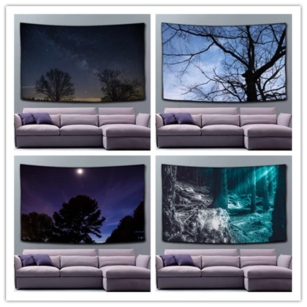 

Trees Forest Tapestry Landscape Wall Hanging for Ceiling Hanging Room Decor
