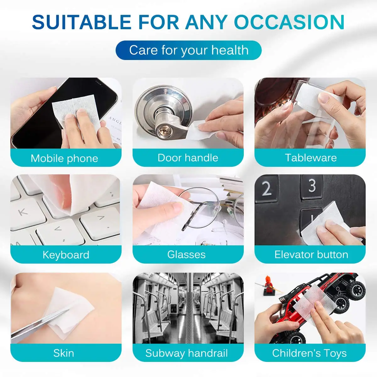 

100Pcs Disposable Alcohol Wet Wipes Alcohol Disinfection Wet Pads Portable Independent Packing Soft Healthy Sterilization Wipes
