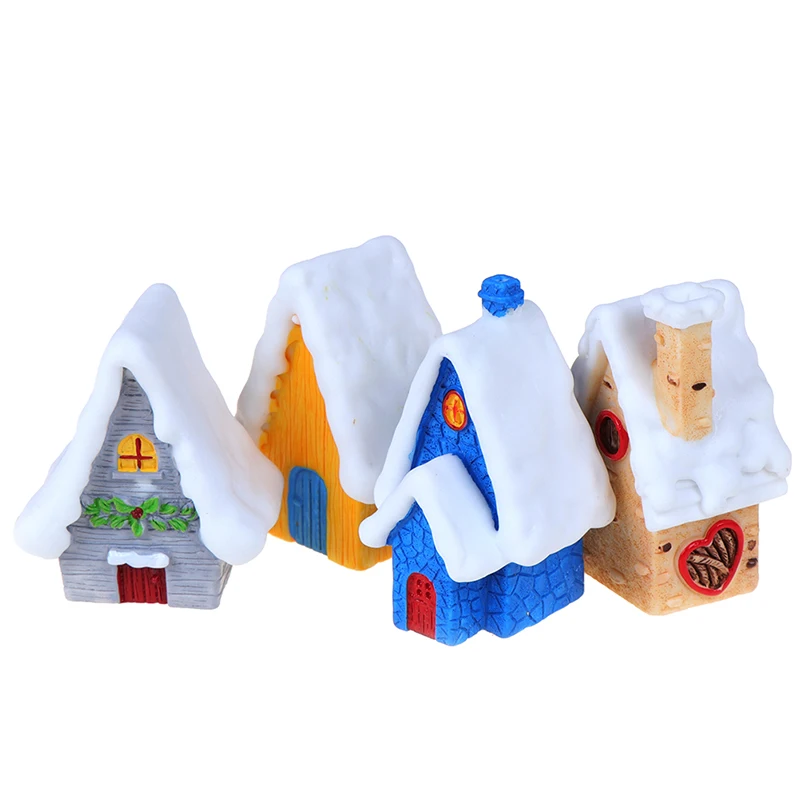 Быстро раскупаемый 1 шт. 4 Стиль Мини Дом снег белый маленький игрушечные коттеджи