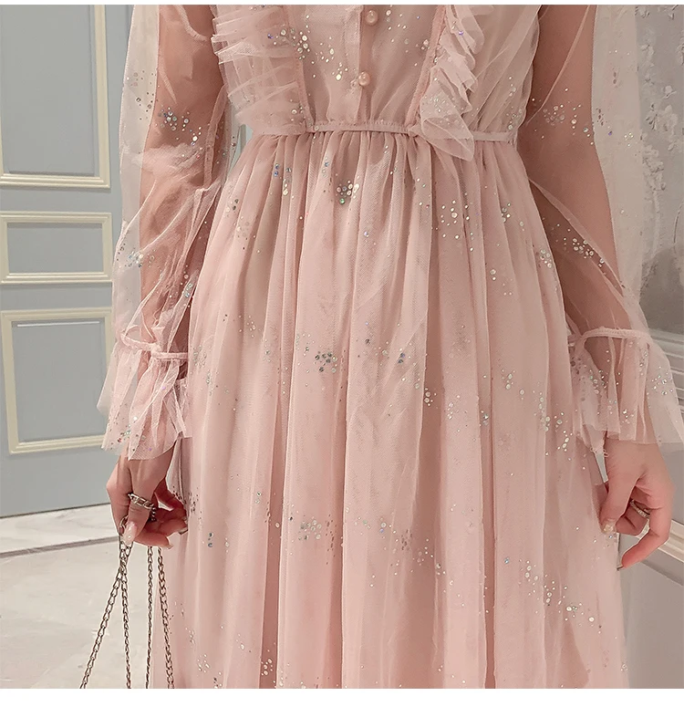 Женское Сетчатое и гоночное платье осень 2020 новые модные женские однотонные