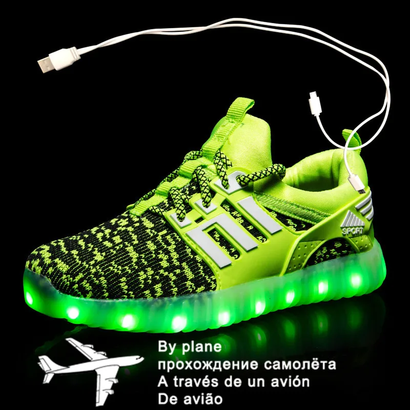 

Size 25-37 Lighted Shoes with Backlight USB Charging Luminous LED Shoes for Children Boys Girls Glowing Sneakers for Kids tenis