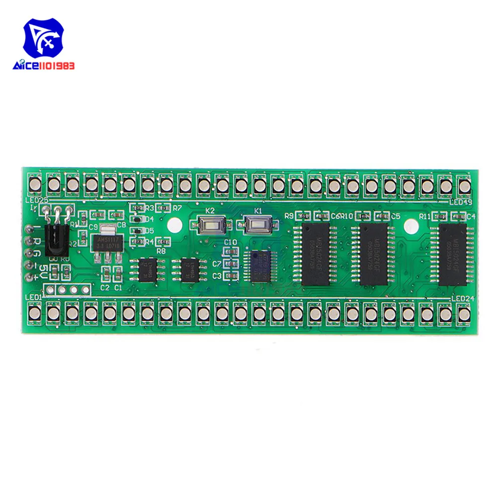 Светодиодный индикатор уровня diymore 5 В двухканальный VU измерительный усилитель