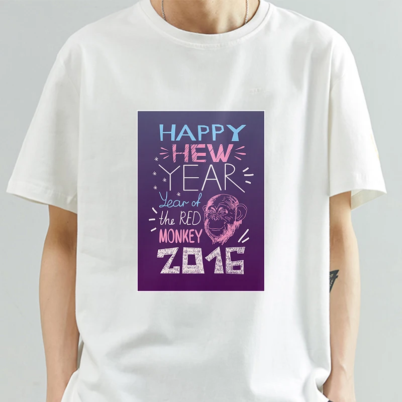 

Happy New Year Funny Tshirt Men 2016 Summer New White Casual Homme Cool Valyria t shirt No Glue Print