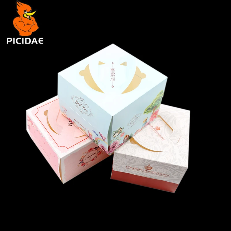 4 inch Mousse Cheese Square Portable cake box transparent window Mini Packing Party Festival Wedding Birthday Gift pastry Baked | Дом и сад
