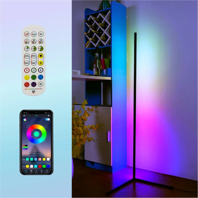 

Bluetooth Modern LED Floor Lamp RGB Floor Light Colorful Bedroom Dining Room Atmosphere Lighting Club Home Indoor Decor Standing