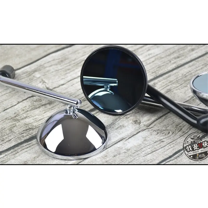 Металлическое круглое хромированное мотоциклетное зеркало заднего вида для