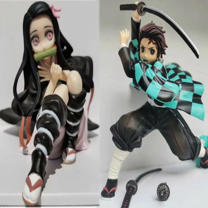 

Anime Kamado Nezuko Demon Slayer Kamado Tanjirou Figures PVC Toys 10-15cm