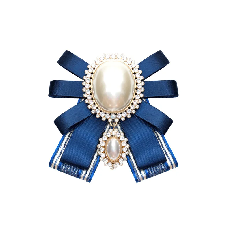 11 i-Remiel Fashion New Korean Pearl Bow Tie Brooch for Female Ancient Rhinestone Lapel Pin Badge Corsage Shirt Collar Accessories - Окраска металла: 11