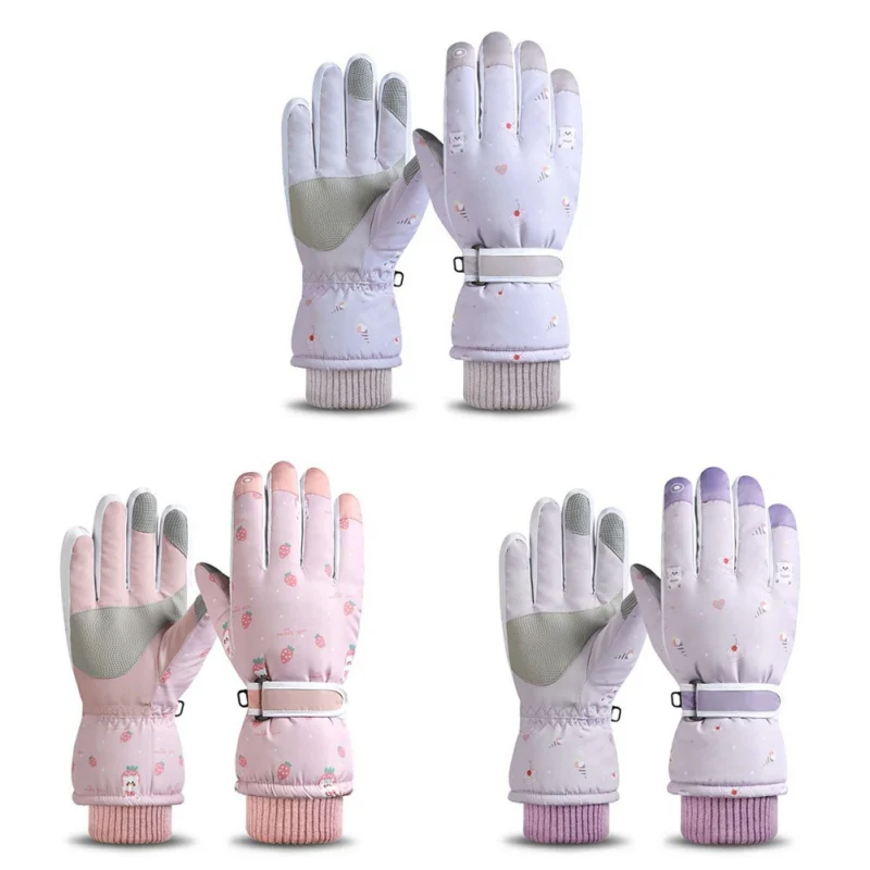 

Профессиональные лыжные перчатки унисекс, зимние теплые бархатные водонепроницаемые нескользящие перчатки для верховой езды, ветрозащитн...