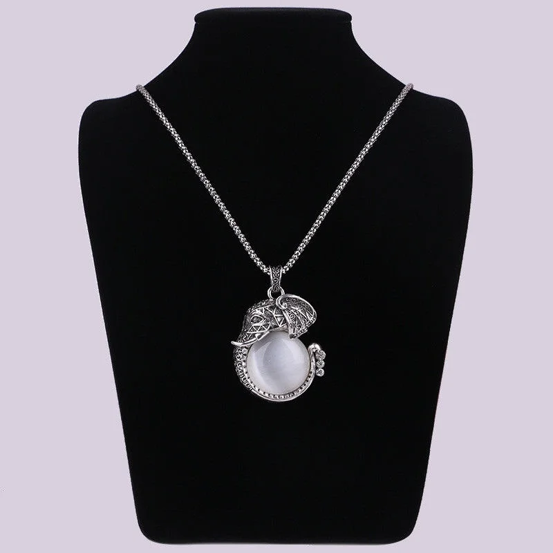 Длинная цепочка для свитера с изображением слона Женское Ожерелье лучшее