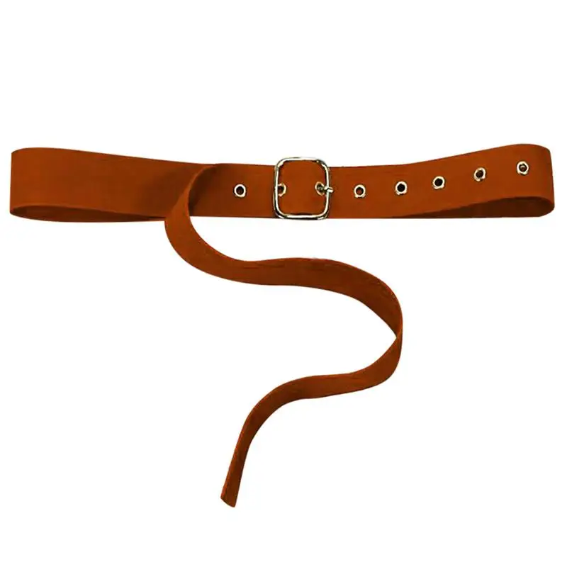 Женский длинный бархатный ремень широкий Мягкий с узлом пояс квадратной пряжкой