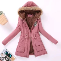 2021 new autumn winter women cotton jacket padded casual slim coat embroidery hooded parkas size 3xl wadded overcoat