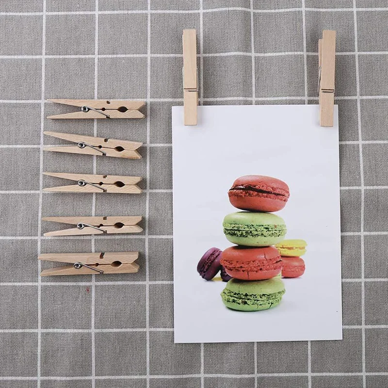 

50 Pack Wooden Clothespins Multi-Function Wood Photo Paper Peg Pin Craft Clips for Home School Arts Crafts Decoration