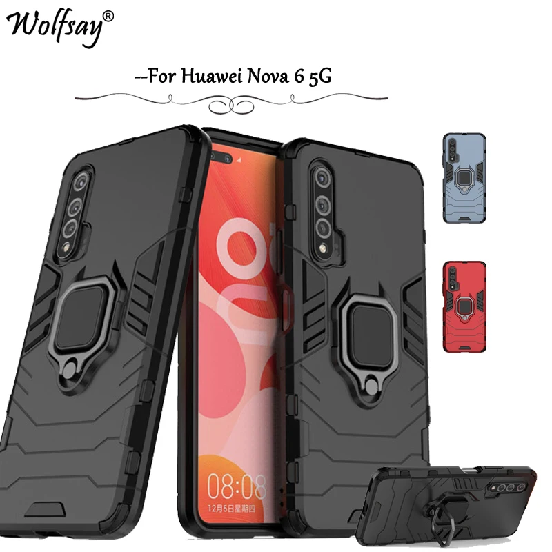 

For Huawei Nova 6 5G Case Shockproof Armor Silicone Cover Hard PC Phone Case For Huawei Nova 6 5G Cover For Huawei Nova 6 5G